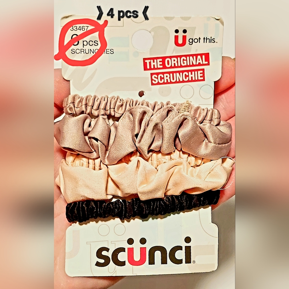 NWT 5-PCS SCÜNCI SATIN SCRUNCHIES SET! ORIGINALLY 6-PC